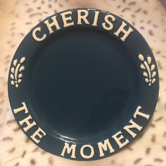 house of Lloyd Other - House of Lloyd 1999 vintage blue “ Cherish the Moment” glazed ceramic plate